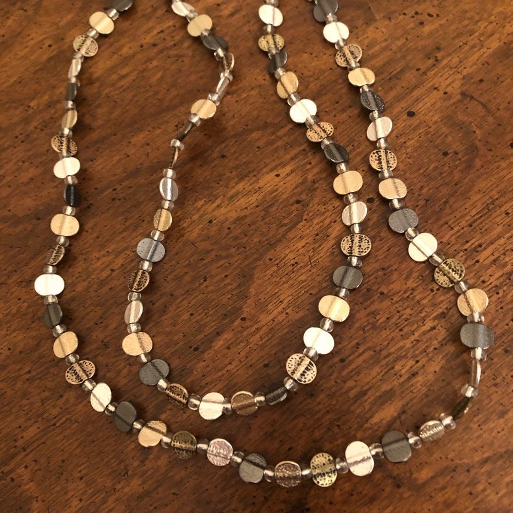 Chico’s | Multicolored Metallic Layer Necklace | 36” Adjustable